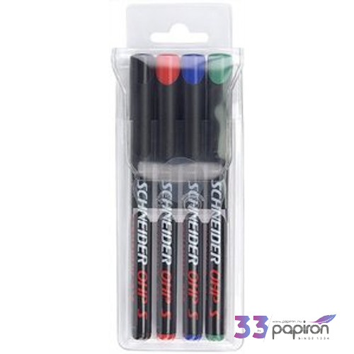 Alkoholos marker Schneider Maxx 224 M OHP 1mm 4színű készlet Írószerek SCHNEIDER 1208