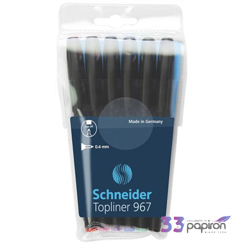 Tűfilc készlet 6 Schneider Topliner 967' 0,4mm-es 6színű készlet Írószerek SCHNEIDER 196796