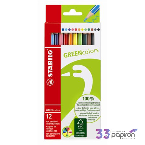 Színes ceruza 12 Stabilo GreenColors hatszögletű 12szín Írószerek STABILO 6019/2-121
