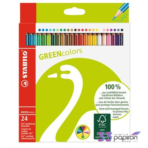 Színes ceruza 24 Stabilo GreenColors hatszögletű 24szín Írószerek STABILO 6019/2-24