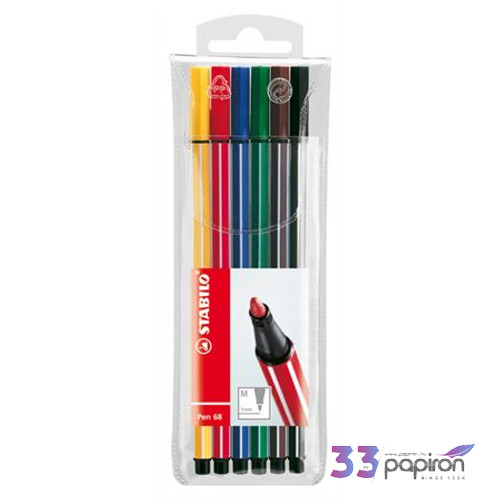 Filckészlet 6 Stabilo Pen 68 1mm-es 6színű készlet Írószerek STABILO 6806/PL