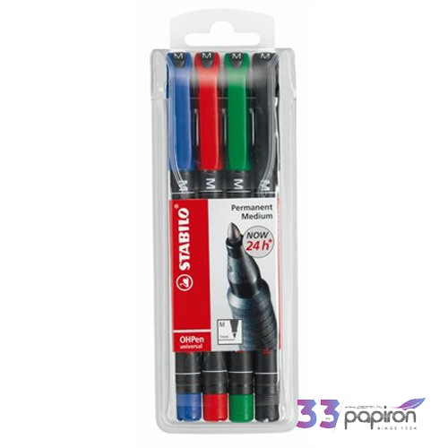 Alkoholos marker Stabilo OHP M 1mm 4színű készlet Írószerek STABILO 843/4