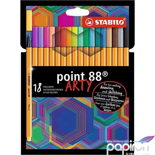 Tűfilc készlet 18 Stabilo Point 88' Arty 0,4mm-es 18színű készlet Írószerek STABILO 8818/1-20