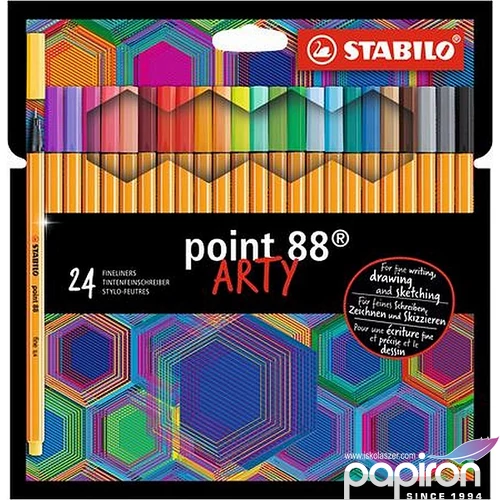 Tűfilc készlet 24 Stabilo Point 88' Arty 0,4mm-es 24színű készlet Írószerek STABILO 8824/1-20