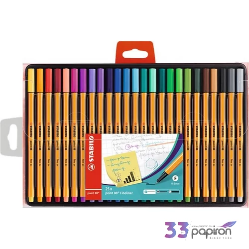 Tűfilc készlet 25 Stabilo Point 88' 0,4mm-es, 25színű készlet Írószerek STABILO 8825-1