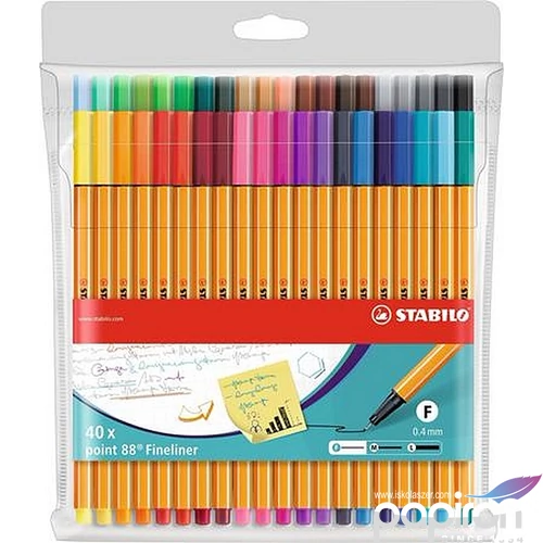 Tűfilc készlet 40 Stabilo Point 88' 0,4mm-es, 40színű készlet Írószerek STABILO 8840-1
