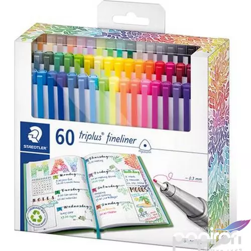 Tűfilc készlet 60 Staedtler Triplus 0,3mm-es 60színű készlet Írószerek STAEDTLER 334 C60