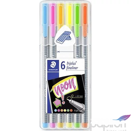 Tűfilc készlet 6 Staedtler Triplus Neon 0,3mm, 6 neon szín Írószerek STAEDTLER 334 SB6CS3