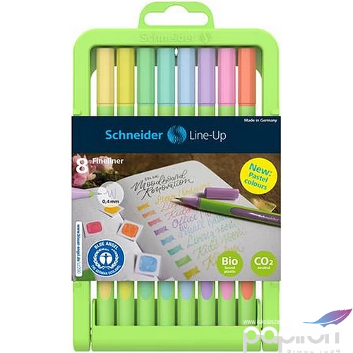 Tűfilc készlet Schneider 0,4 mm, Line-Up Pastel, 8 különböző pasztell szín
