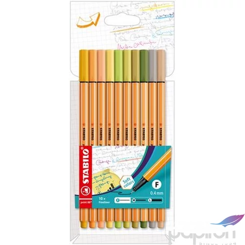 Tűfilc készlet Stabilo 0,4mm, Point 88, 10 különböző szín TST881022