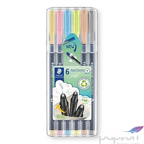 Tűfilc készlet Staedtler 0,3 mm, Triplus 334, 6 különböző pasztell szín