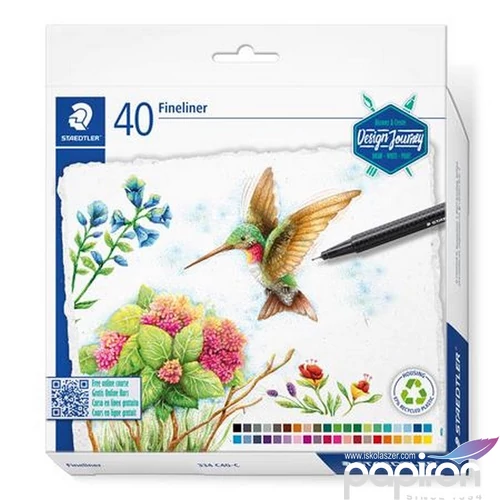 Tűfilc készlet Staedtler 0,3 mm, Triplus 334 Design Journey 40 különböző szín