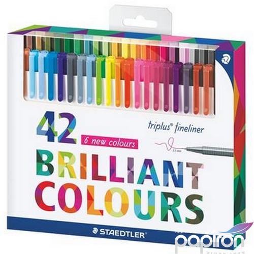 Tűfilc készlet 42 Staedtler Triplus 0,3mm-es 42színű készlet Írószerek STAEDTLER 334 C42