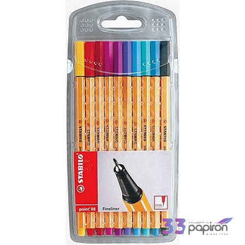 Tűfilc készlet 10 Stabilo Point 88' 0,4mm-es, 10színű készlet Írószerek STABILO 8810