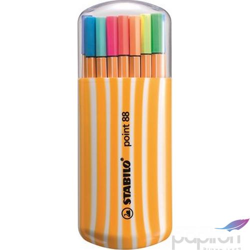 Tűfilc készlet 15+5 Stabilo Point 88' Zebrui 0,4mm, 20színű készlet Írószerek STABILO 8820-022