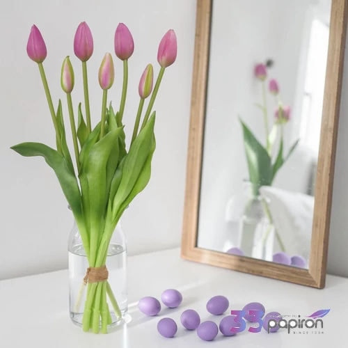 Tulipáncsokor lila 46cm 7szál holland virág 1db/ár SDGW26