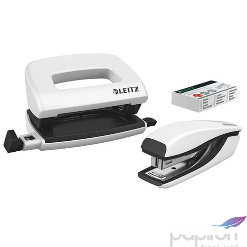 Tűzőgép-lyukasztó szett Leitz WOW Mini set, 10lap, fehér Leitz 1db rendelési egység ár 1db-ra
