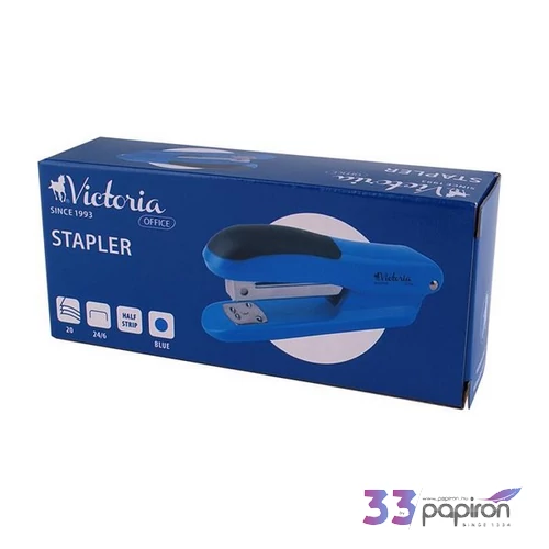 Tűzőgép Victoria Office 24/6, 20 lap, Half-Strip, kék