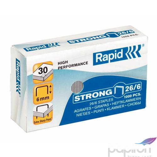Tűzőkapocs 26/6 Rapid STRONG 26/6 horganyzott 1000db Rapid 1000db rendelési egység ár 1 dob