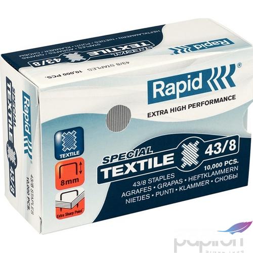 Tűzőkapocs 43/8 Rapid SUPERSTRONG 43/8, textilhez, 10000db/dob Rapid 1db rendelési egység ár 1db-ra