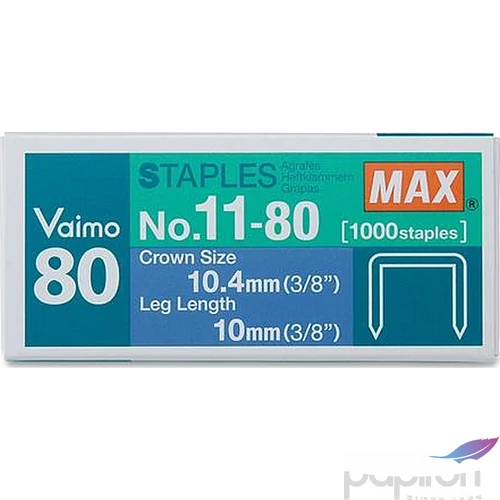 Tűzőkapocs Max Vaimo No.11-80 Max HD11UFL Vaimo-hoz 80lap 1000db/dob Irodai kisgépek MAX 2M11-80