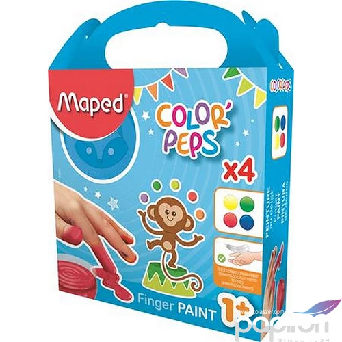 Ujjfesték készlet 4 Maped tégelyes kisgyerekeknek 4színx80ml Iskolaszerek Maped 812510