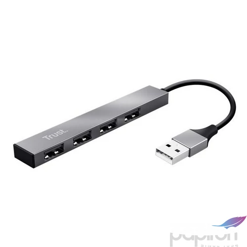 USB elosztó-HUB 4 port USB 2.0 TRUST Halyx ezüst