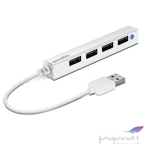 USB elosztó-HUB 4 port USB 2.0 SPEEDLINK Snappy Slim fehér