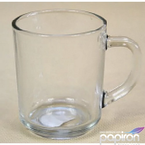 Bögre üveg 240ml 8x8cm egyenes áttetsző falú