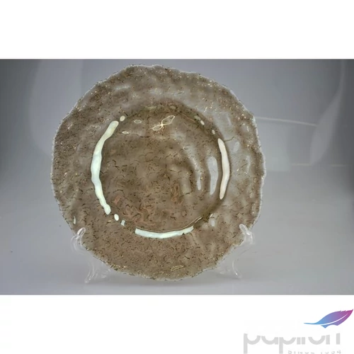 Tányér üveg desszertes 21cm TERRA füstös