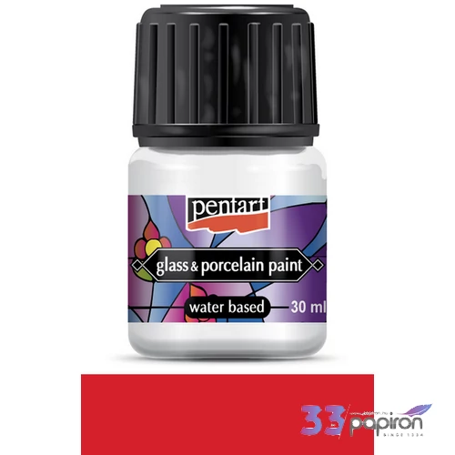 Üveg és Kerámiafesték Pentart 30ml - piros Pentart