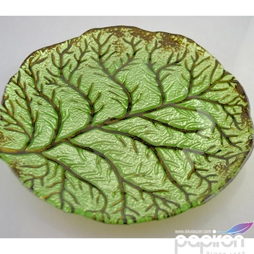 Üveg kínáló levél alakú 22cm VIEN LEAF