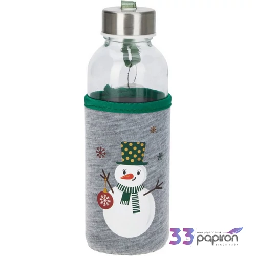 Üveg kulacs 400ml Karácsonyi mintás 4féle KPM25