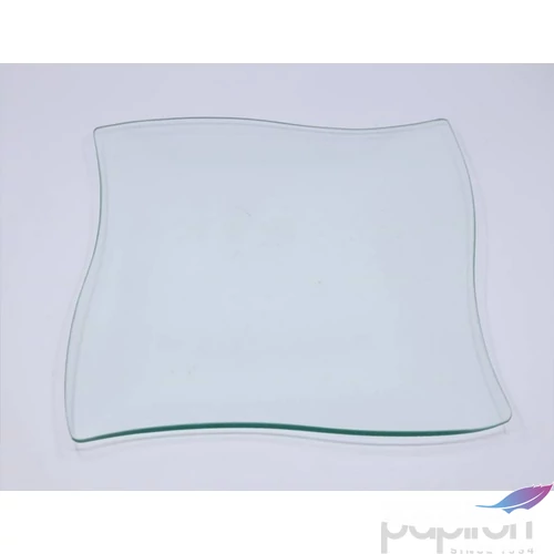 Üvegtál szögletes alakú 20x20cm hullámos szélű víztiszta