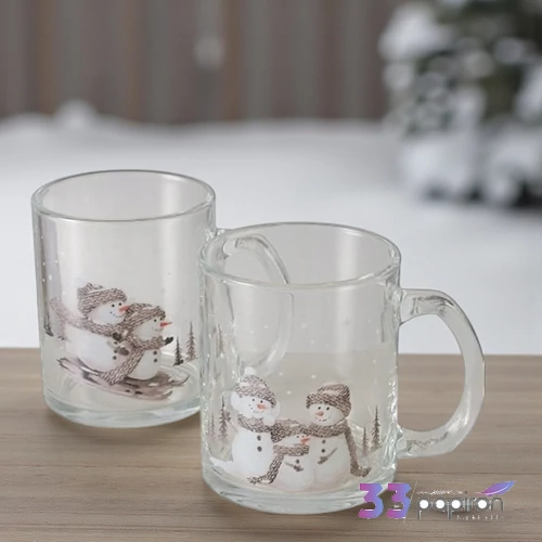 Üvegbögre 320ml hóemberes, Frosty