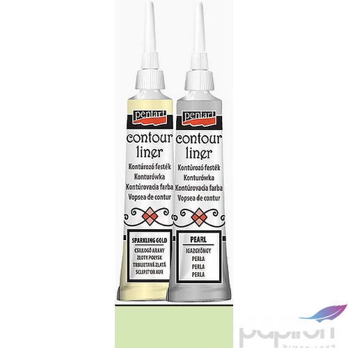 Üvegfesték Pentart kontúrozó 20ml csillogó pisztácia