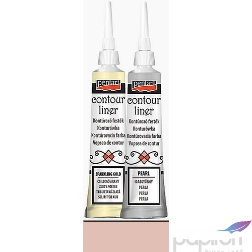 Üvegfesték Pentart kontúrozó 20ml csillogó mogyoró