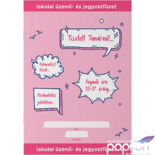 Üzenő füzet iskola A5 Ico süni pink 32 lap
