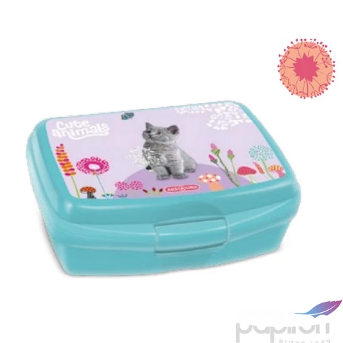 Uzsonnásdoboz Ars Una 24'' Cute Animals-kitten (5368) 24 cica 52543685 zárható műanyag uzsonnás doboz