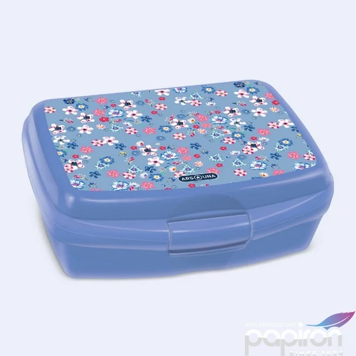 Uzsonnásdoboz Ars Una 24'' Pearl Blossom blue (5376) 24 52543760 zárható műanyag uzsonnás doboz