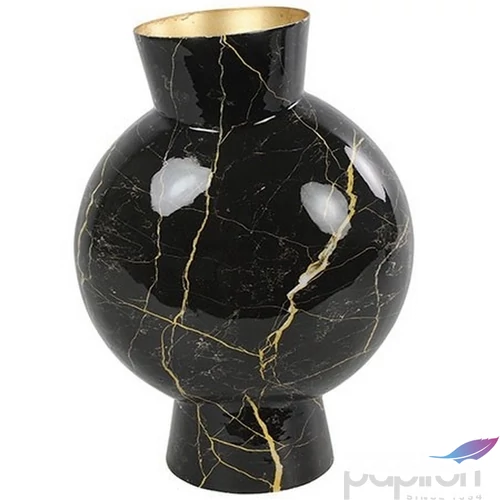 Váza mintás modern fém Vase Dianna M marble black/gold black/gold-L23B11H30CM SDDST53
