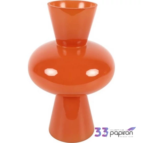 Váza üveg 30cm naracssárga 19x19x30cm DST5 élethű