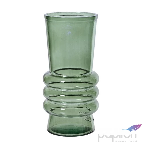 Váza üveg modern átlátszó 24' fényes zöld 25cm sdkae