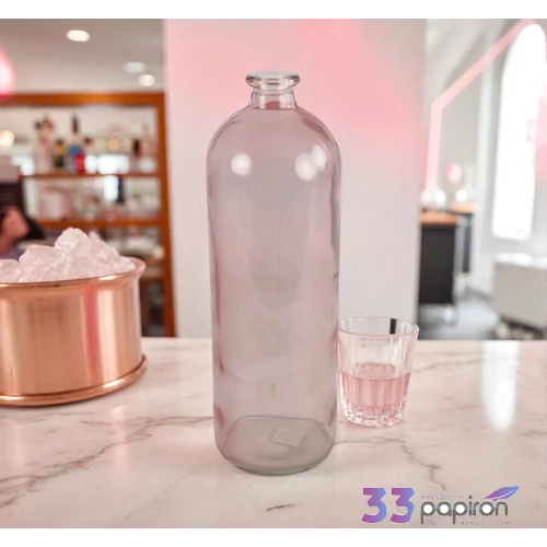 Váza üveg pink Bottle rd Caria S pink DST5325