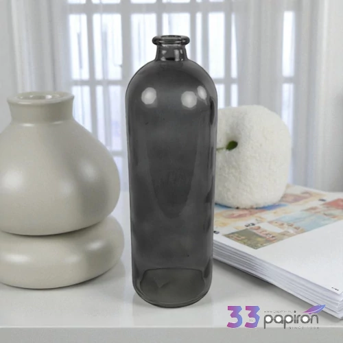 Váza üveg sötétszürke Bottle rd Dawn S dark grey DST5325