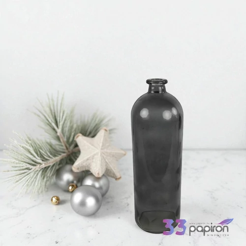 Váza üveg sötétszürke Bottle rd Dawn S dark grey DST5325