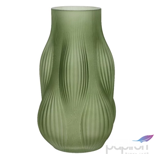 Váza üveg zöld elegáns 24' modern vonalvezetésű zöld 25cm sdkae