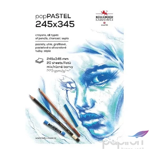 Vázlatfüzet 245x345mm Koh-I-Noor 9920 pasztell, színes 