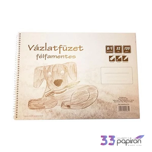 Vázlatfüzet B5 félfamentes 32lapos iskolaszezonos termék