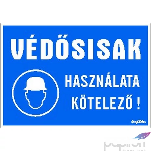 Tábla Matrica C Védősisak használata kötelező! 
